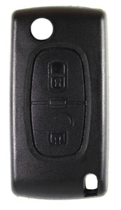 Peugeot compatible 2 button VA6 remote flip Key housing without Battery Clip