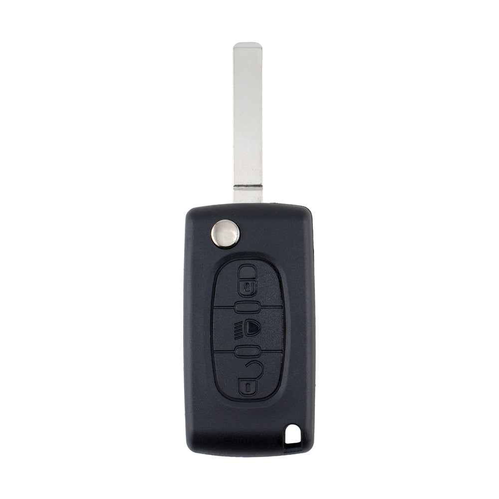 Peugeot compatible 3 button VA6 remote flip Key housing with Battery Clip