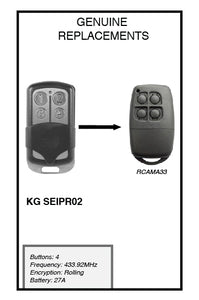 SEIP compatible remote handset RCAMA33, 434MHz