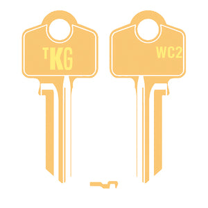 Domestic Key Blank To Suit Whitco WC2 5 PIN - Gold