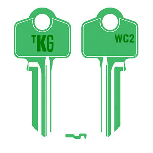 Domestic Key Blank To Suit Whitco WC2 5 PIN - Green