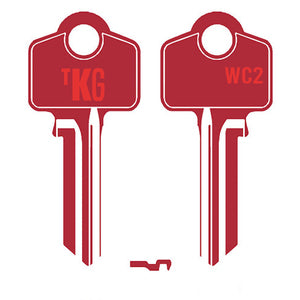 Domestic Key Blank To Suit Whitco WC2 5 PIN - Red