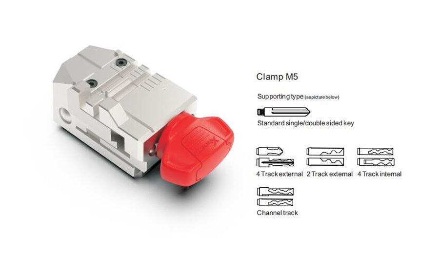 M5 Clamp/Jaw To Suit Condor/Dolphin XCMNM5 - Double Sided & Track