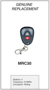 Mongoose 4 button remote Immobiliser handset 433MHz