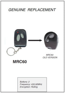 Mongoose 2 button remote Immobiliser handset 434MHz