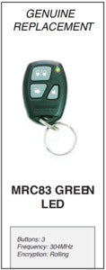 Mongoose 3 button remote Green LED 303MHz