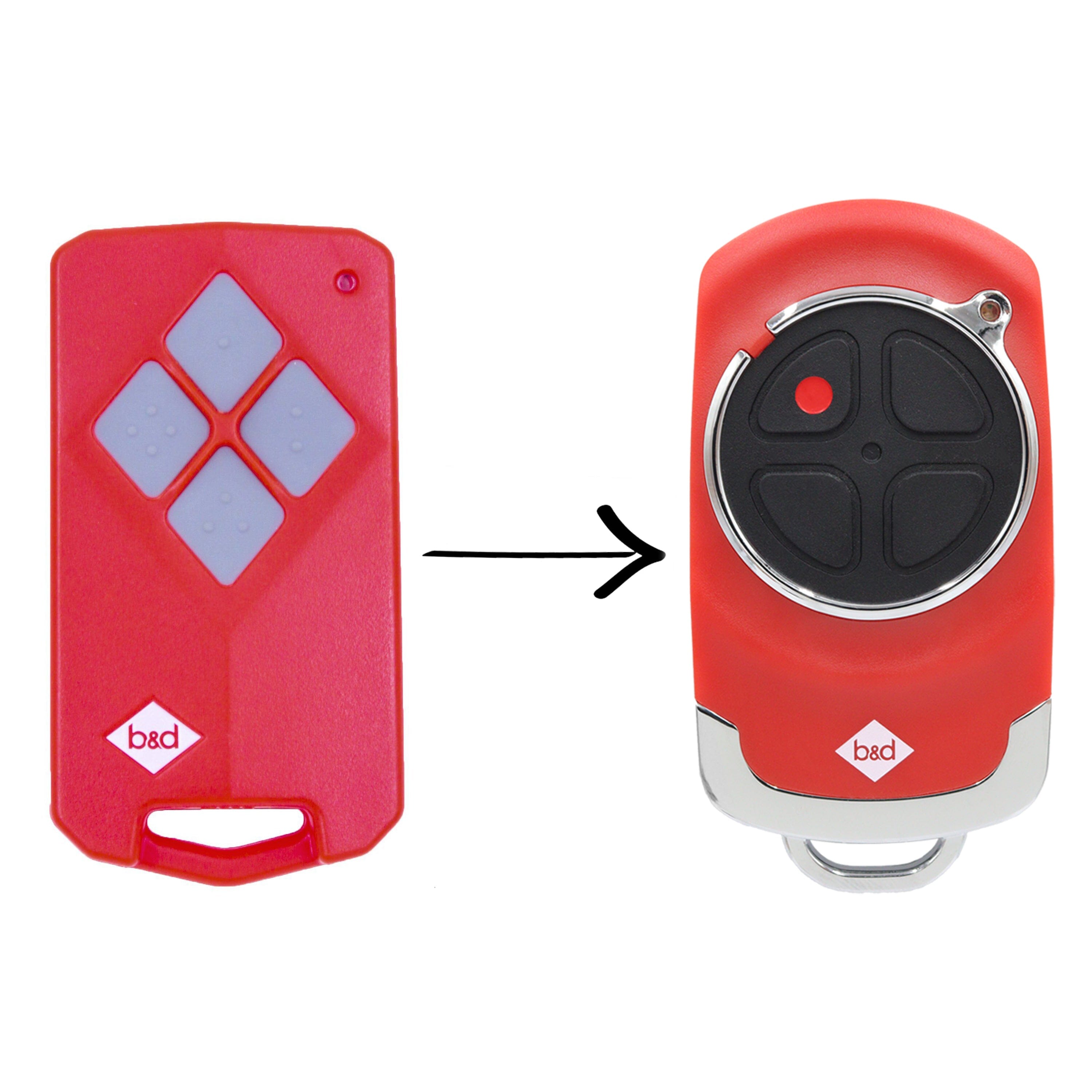 Genuine BnD Tri-Tran 4 button remote handset 434MHz