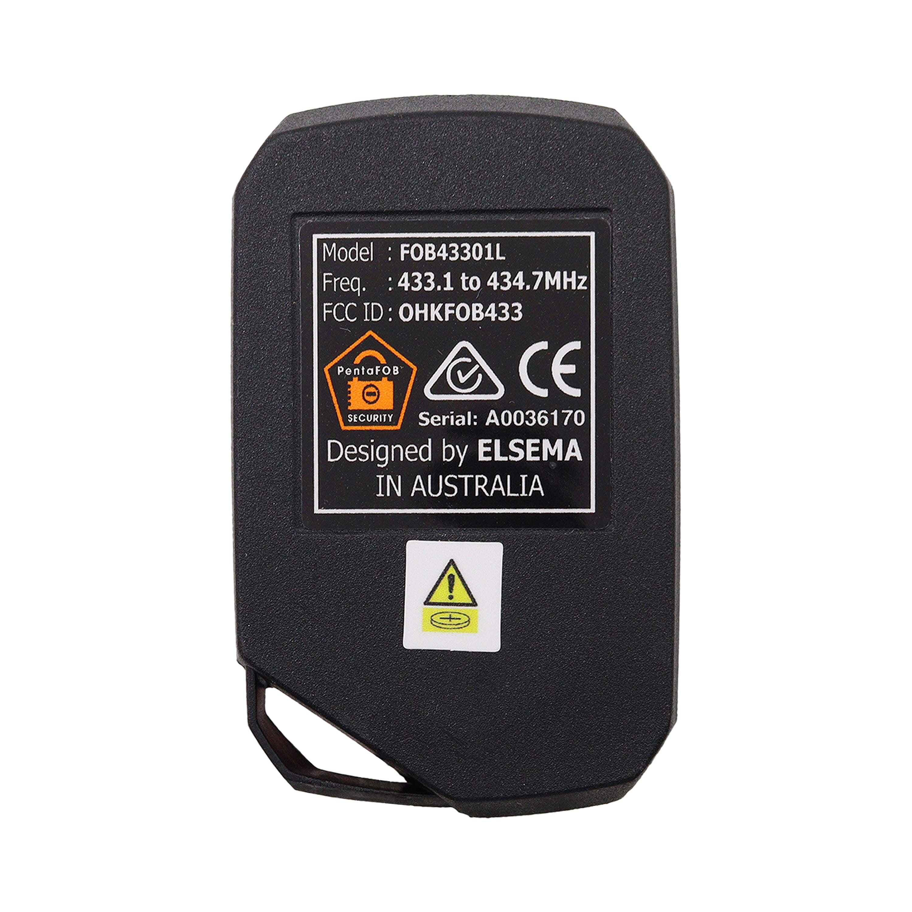 Elsema Pentafob 1 Button Large Orange FOB43301 Genuine Remote