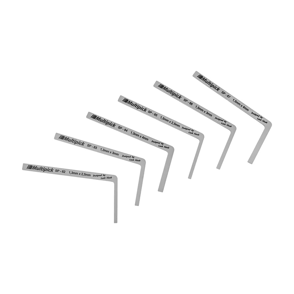 Multipick ELITE Lock Noob Dimple Lock Tensioner Set - 6pcs