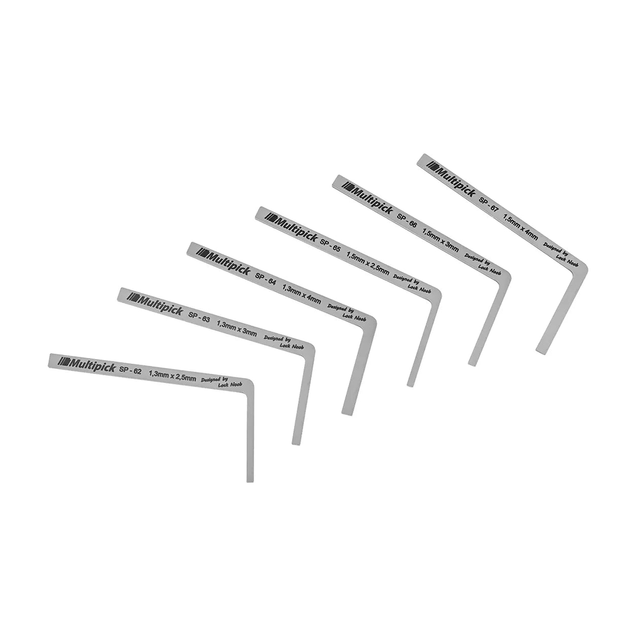 Multipick ELITE Lock Noob Dimple Lock Tensioner Set - 6pcs
