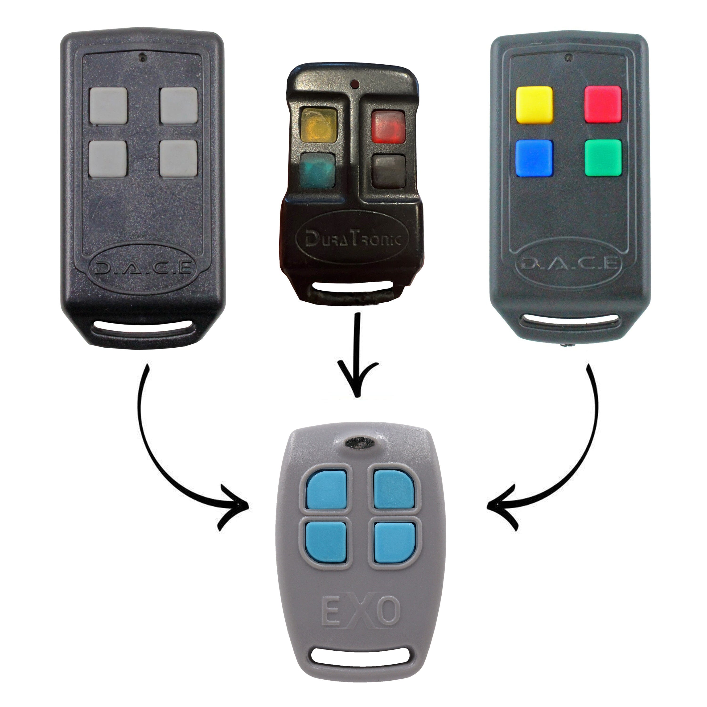 Genuine DACE Duratronic 4 button remote handset 434MHz