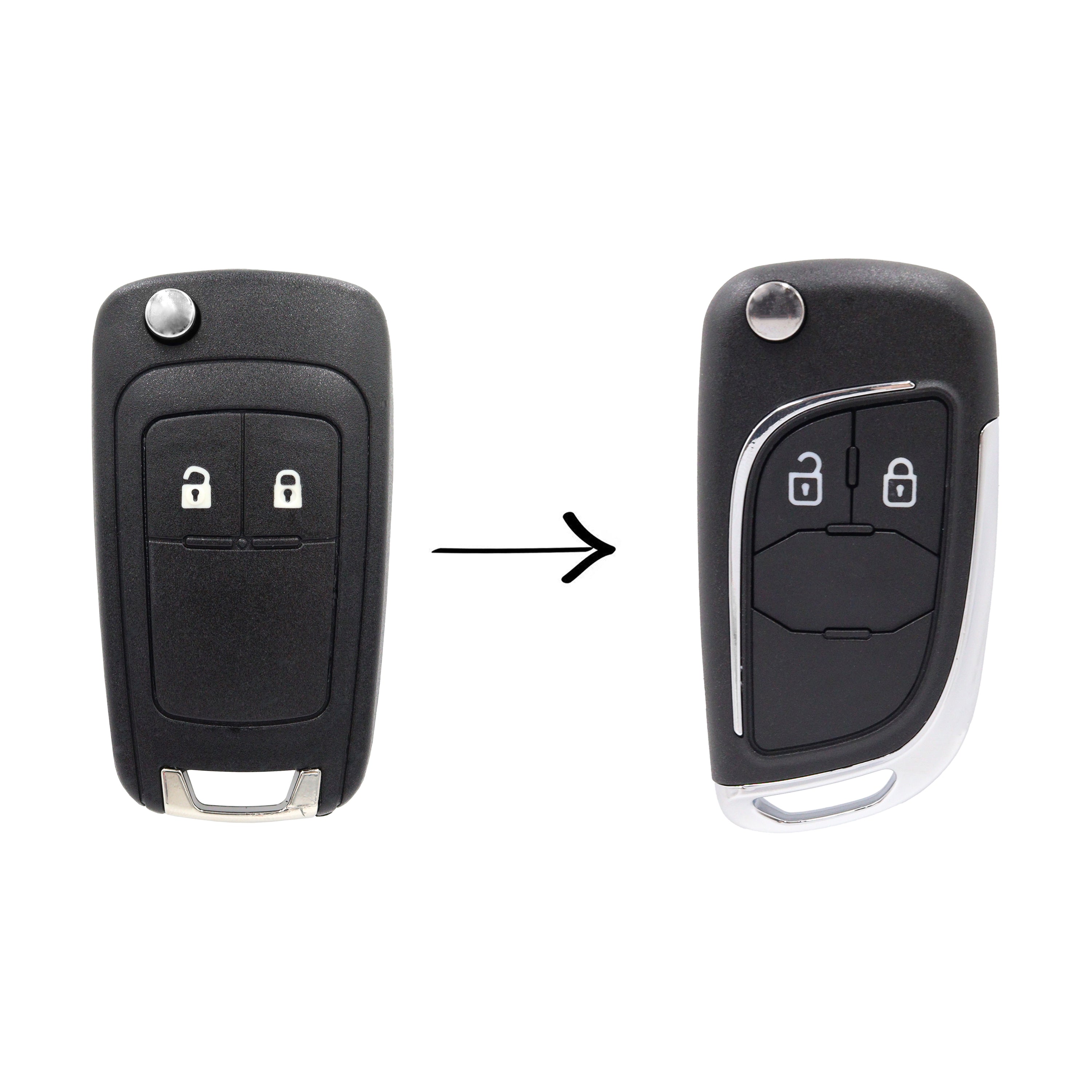 2 Button Replacement Flip Key Shell To Suit Holden