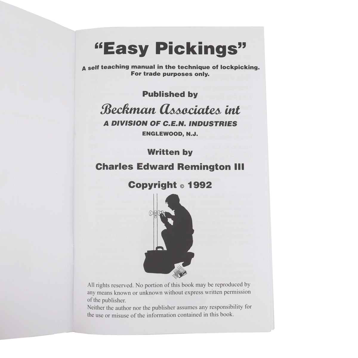 Lock Picking - Easy Pickings Book