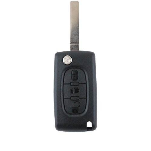 Peugeot compatible 3 button VA6 remote flip Key housing with Battery Clip