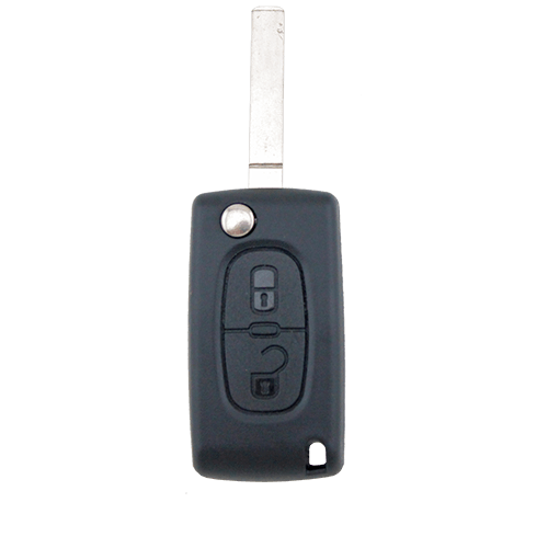 Peugeot compatible 2 button VA6 remote flip Key housing with Battery Clip
