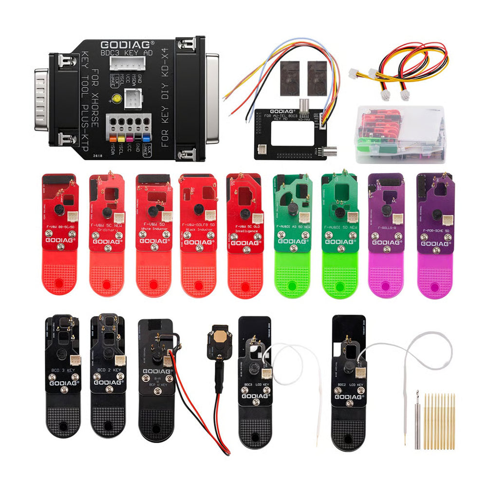 GODIAG 14-in-1 Adapter Kit Key Cloning to suit BCP U Key, BDC2, BDC3, VW 5C/5D